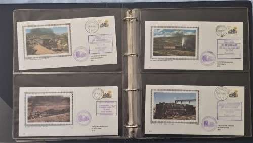 Pronto FDC Album with 23 SA TRansport Services TRAINS FDC`S. # 2.1 - 3.11 Full 2 sets!