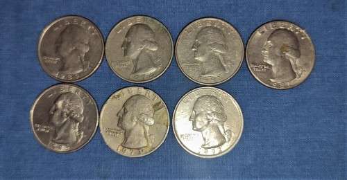 USA - 7 x  ¼ Dollar `Washington Quarter`