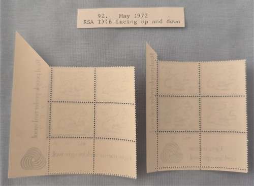 RSA - 1972 - Wool 15c - Control blocks # 461 -467  - MNH