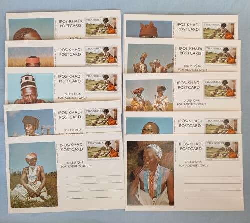 1984 - 10x Transkei Culture  - Printed Stamp on Unused Postcards - Uncommon!