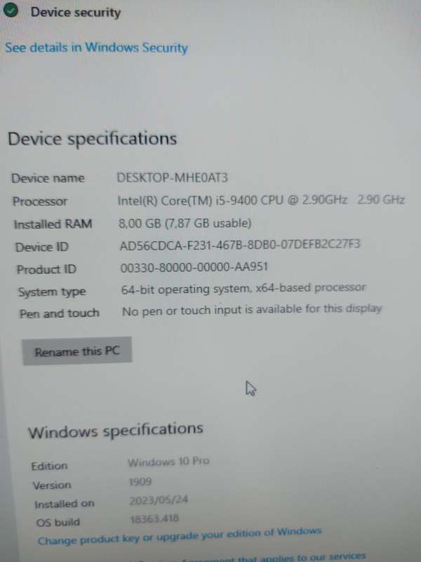 i5 9th Gen Pc