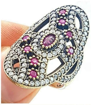 Authentic Turkish Ruby & Topaz Ring