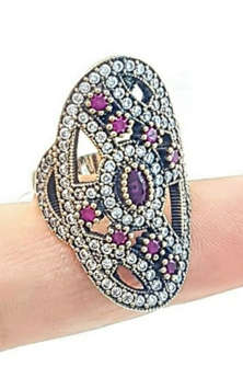 Authentic Turkish Ruby & Topaz Ring