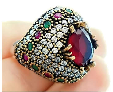 Authentic Turkish Garnet Ring
