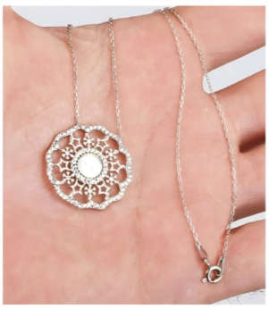 925 Sterling Silver Necklace with CZ studded Pendant