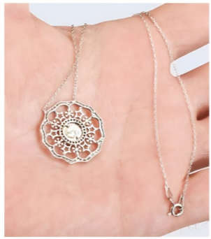 925 Sterling Silver Necklace with CZ studded Pendant