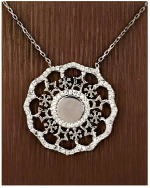 925 Sterling Silver Necklace with CZ studded Pendant