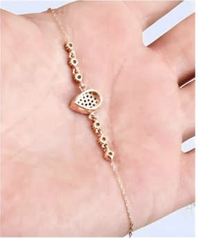 Rose Gold Plated, 925 Sterling Silver Bracelet with Topaz