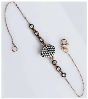 Rose Gold Plated, 925 Sterling Silver Bracelet with Topaz