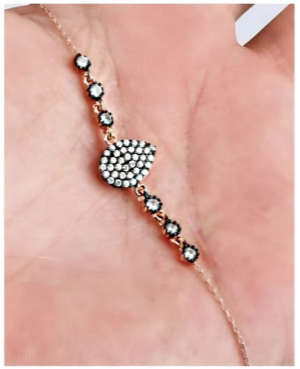 Rose Gold Plated, 925 Sterling Silver Bracelet with Topaz