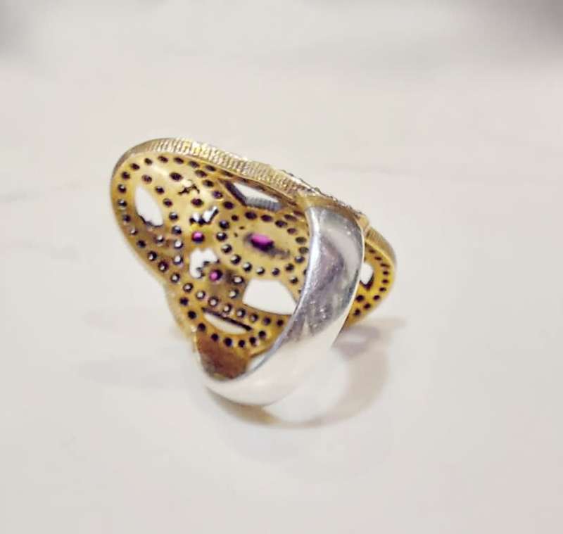Authentic Turkish Ruby & Topaz Ring