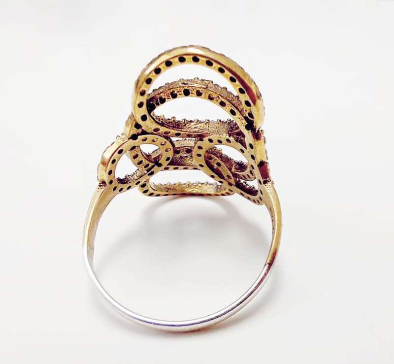 Modern Turkish Ring with Topaz Gemstones