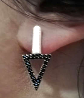 Authentic Rose Gold Turkish Earrings with Onyx Dots