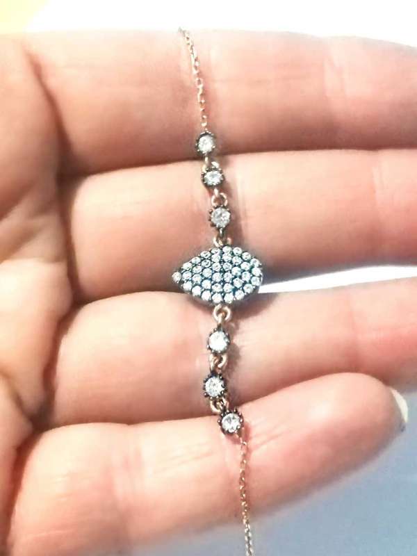 Rose Gold Plated, 925 Sterling Silver Bracelet with Topaz