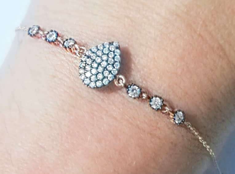 Rose Gold Plated, 925 Sterling Silver Bracelet with Topaz
