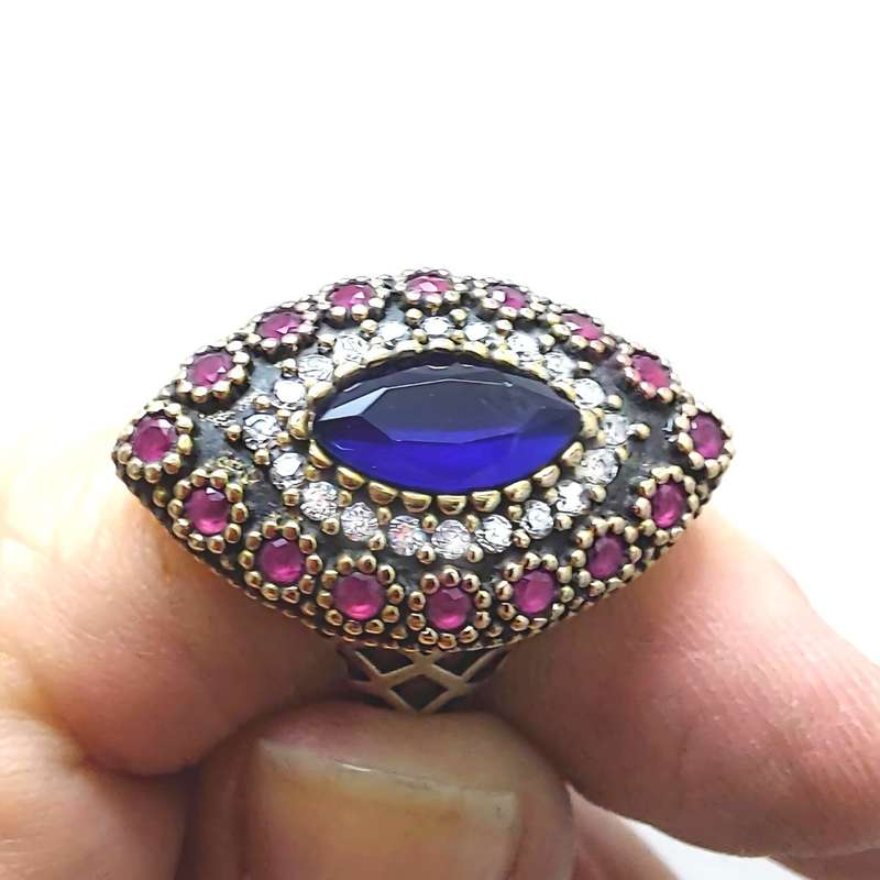 Authentic Turkish Sapphire & Ruby Ring