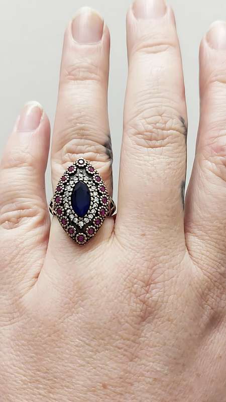 Authentic Turkish Sapphire & Ruby Ring