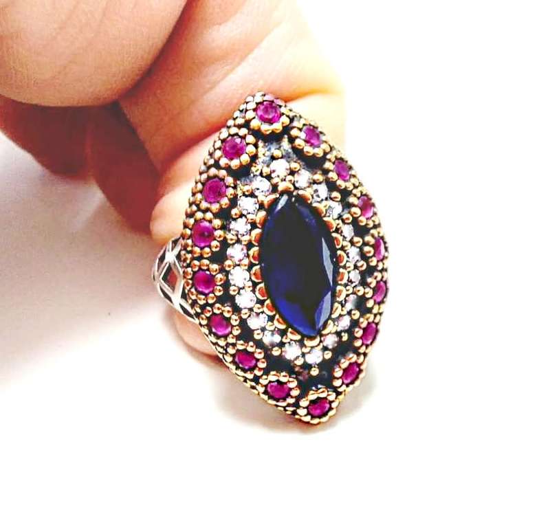 Authentic Turkish Sapphire & Ruby Ring