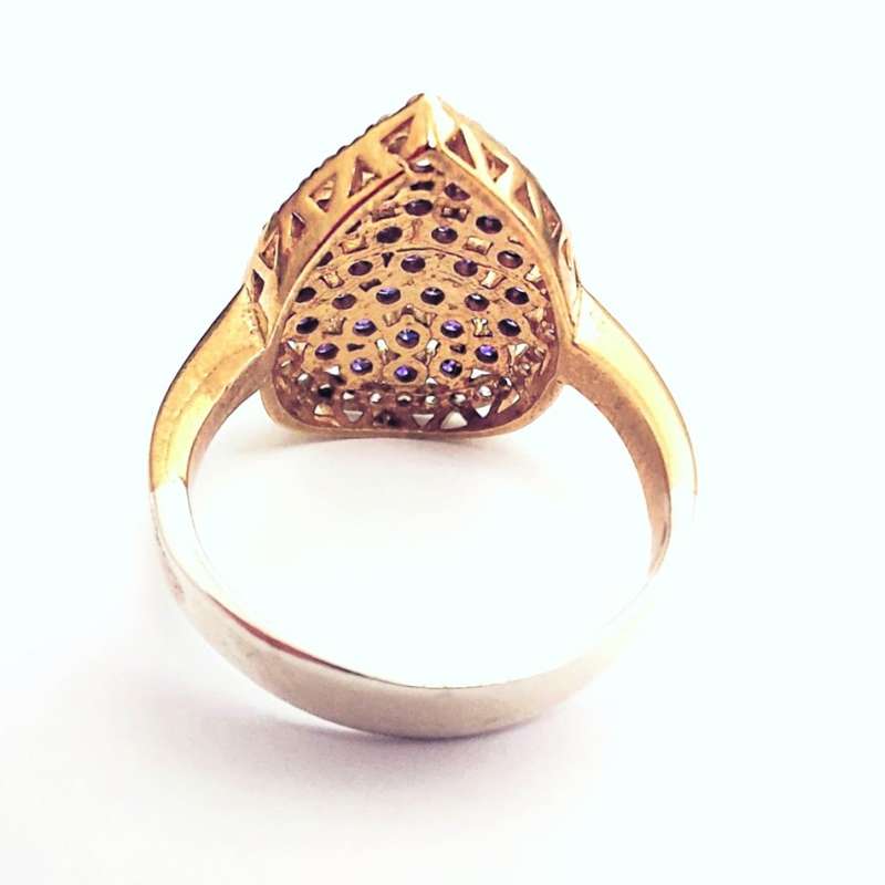 Authentic Turkish Ring with Amethysts & Topaz