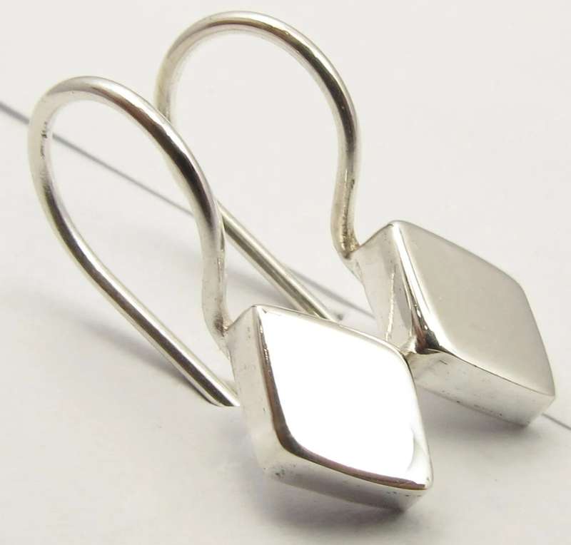 925 Sterling Silver Hook Earring -Diamant
