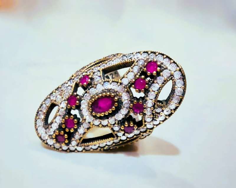 Authentic Turkish Ruby & Topaz Ring