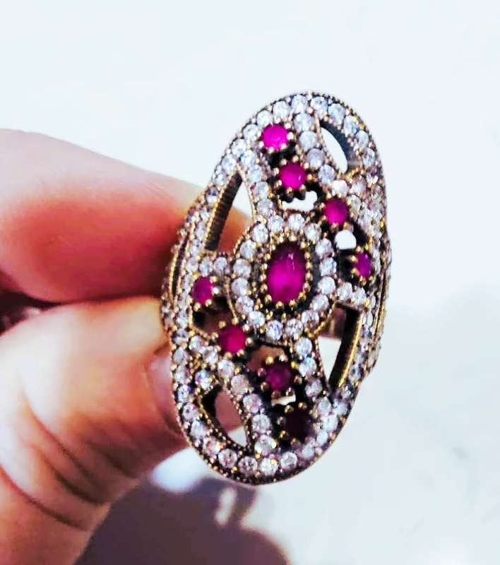Authentic Turkish Ruby & Topaz Ring