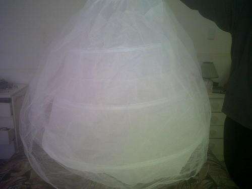 three 3 layer layered white lace underwired wired petticoat wedding princess bell shape form look clothing bachelorette white 
