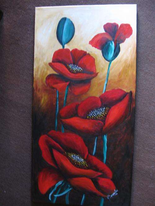 Scarlet Optimism    760x380mm       by South African Artist dSomm'ville