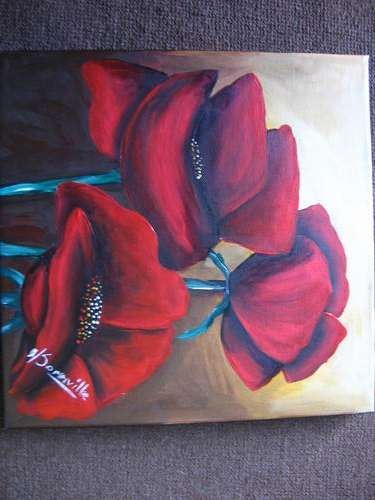 Red Poppies   [300x300mm ]      by South African Artist dSomm'ville