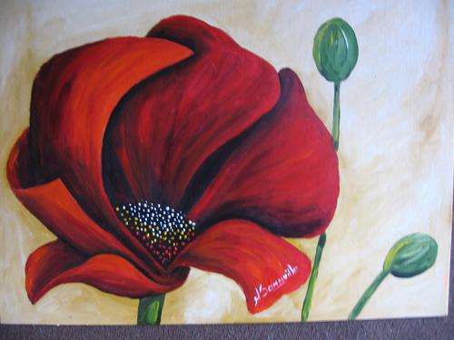 Red Poppy   [ BIG!!!!!    460x610mm ]      by South African Artist dSomm'ville