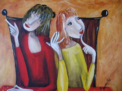 The Conversation      [300x400mm]     by South African Artist dSomm'ville