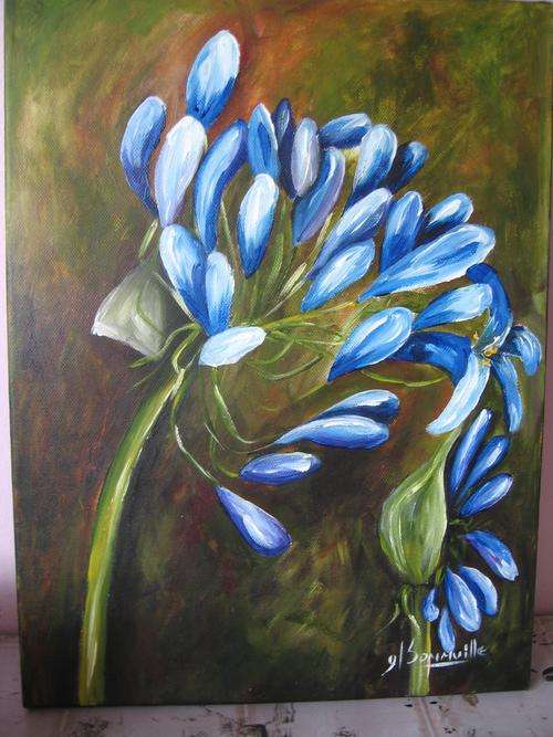 Agapanthus      400x300mm     by South African Artist dSomm'ville