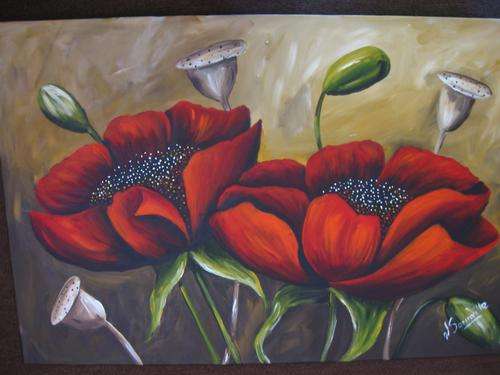 Poppy Fields    510x760 mm     by South African Artist dSomm'ville