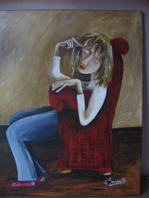 Contemplating     510x410 mm     by South African Artist dSomm'ville