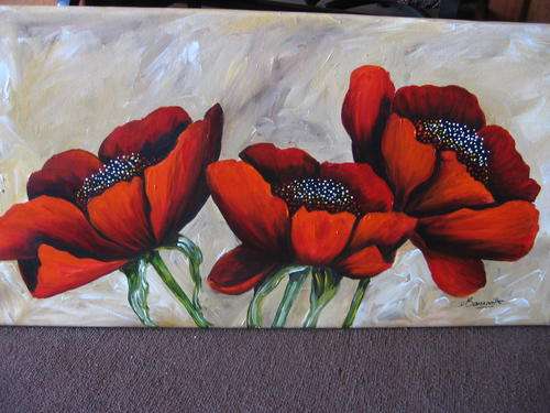 Poppy Lane     350x720mm        by South African Artist dSomm'ville
