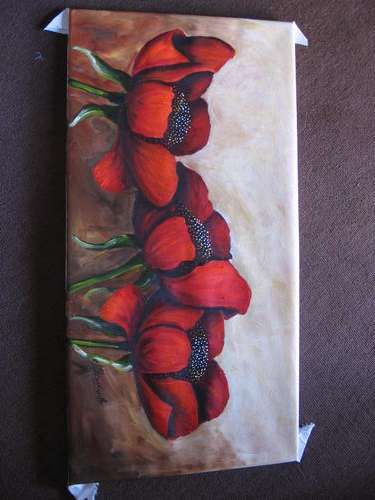 Fields of Red.      380x750mm      by South African Artist dSomm'ville