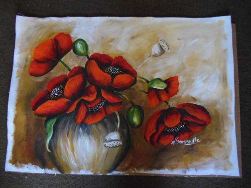 Flowers in a Vase    380x560mm      by South African Artist dSomm'ville