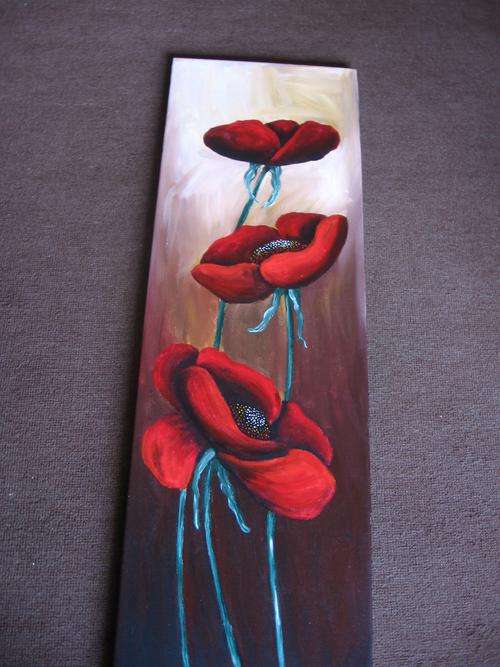 Red  Poppies    [1000x300mm ]   by  -   International Selling Artist   -    dSomm'ville