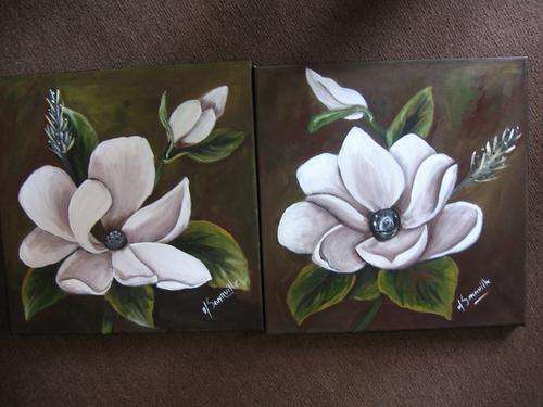 Magnolias   [300x300mm X2 ]   by  -   International  Artist   -    dSomm'ville