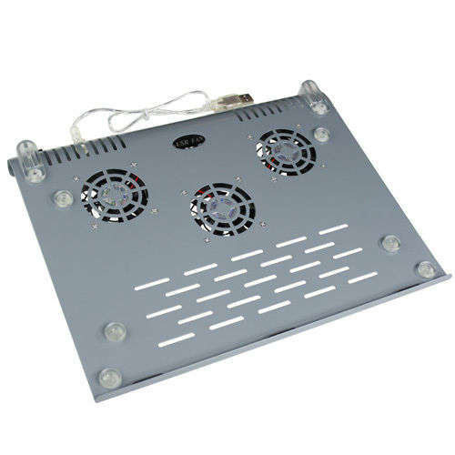 3-Fan USB Powered Aluminum Laptop Cooling Pad