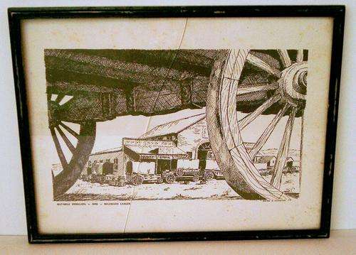 Etchings Print "MATABELE REBELLION-1896-BULAWAYO-LAAGER-from  BRIAN J.SUDDING 73."(H24.5xW32cm)