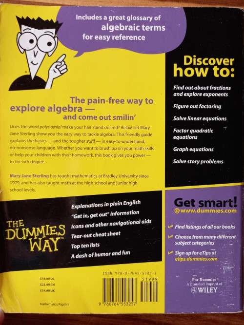 Algebra I for Dummies by Mary Jane Sterling