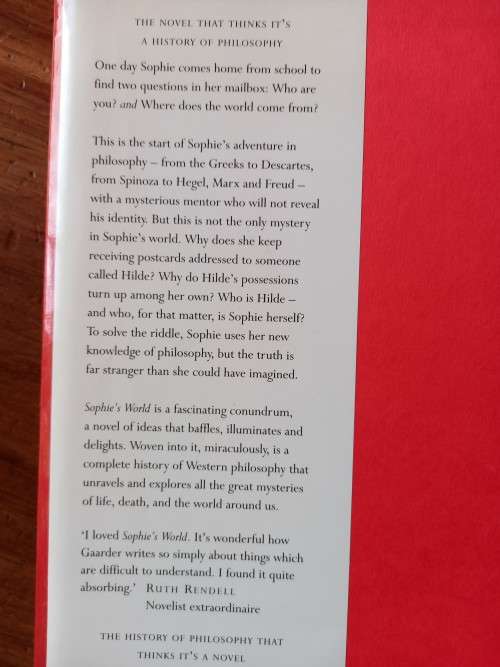 Sophie`s World by Jostein Gaarder - Large Hardcover