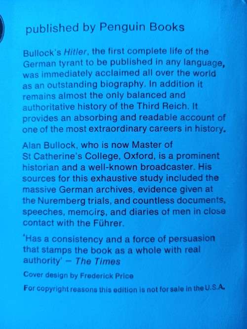 Hitler: A Study in Tyranny by Alan Bullock