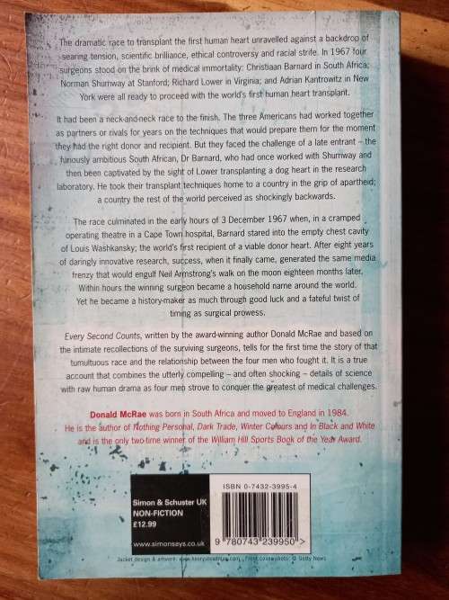 Every Second Counts: The Race to Transplant the First Human Heart by Donald McRae - Large Softcover