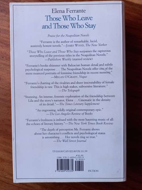 Those Who Leave and Those Who Stay by Elena Ferrante