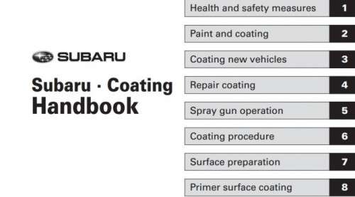Subaru Coating Handbook Repair Manual (E-book)
