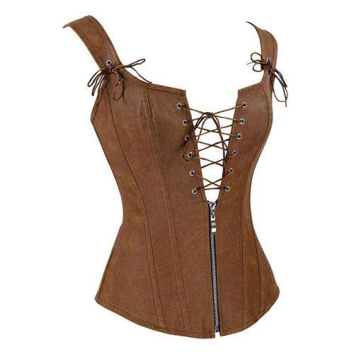 Steampunk Faux Lace Up Vest Corset - Large (In stock)