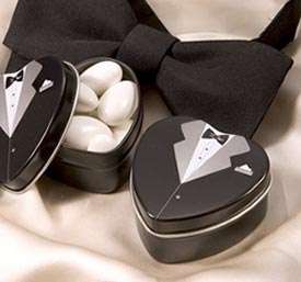 Wedding Decor, Favours and Gifts. Tuxedo Mint Tin Favours. Fill with sweets, nuts or confetti.