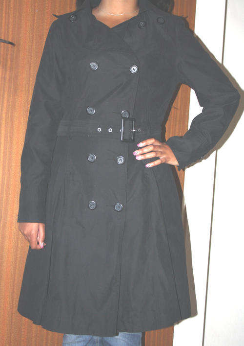 Military Style Black Trench Coat